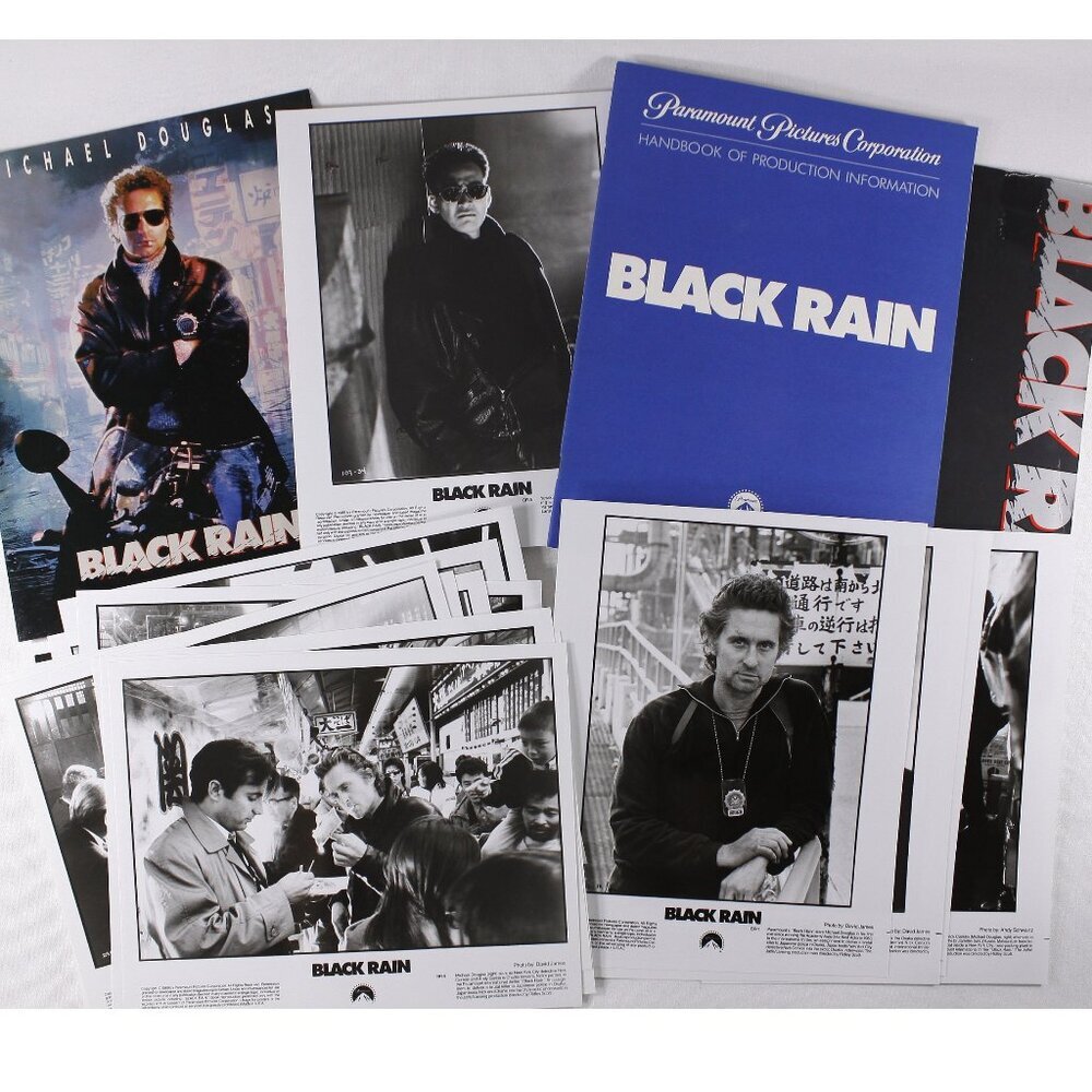 1989 BLACK RAIN Ridley Scott Michael Douglas Movie press kit + 16 photos + info